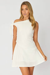 White Off Shoulder Dress Mini