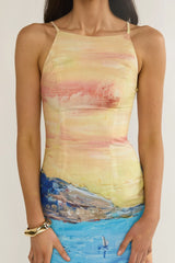 No Ordinary Girl Tied Back Maxi Dress Euro Print