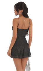 Mesh Corset A-line Dress in Black