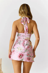 Isle Of Dreams Halter Satin Mini Dress Pink