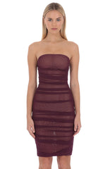 Velara Mesh Strapless Midi Dress