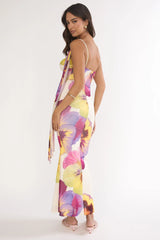Tallis One-Shoulder Asymmetric Neckline Dress Beige