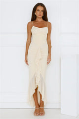 Shimmer In The Dark Mesh Maxi Dress Yellow