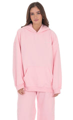 Los Angeles Print Hoodie in Pink