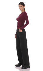 Mid Rise Baggy Jeans in Black
