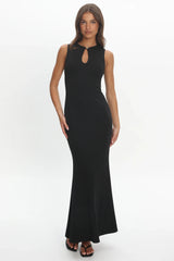 Capucine Key Hole Bust Maxi Dress Black