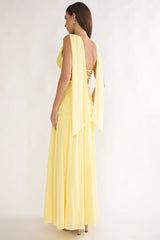 Marcellia Tied Back Maxi Dress Embellished Yellow